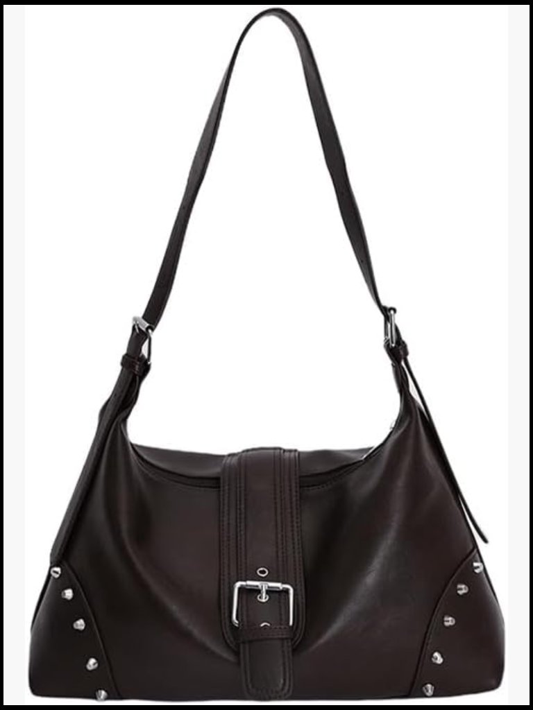 Faux Leather Slouchy Hobo Shoulder Tote Crossbody Bag Everyday Purse